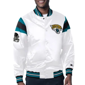 Jacksonville Jaguars Classic Rib Full-Snap Satin Varsity Jacket