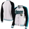 Jacksonville Jaguars Classic Full-Snap Rib New Era Satin Varsity Jacket - Image 4