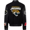 Jacksonville Jaguars Jeff Hamilton Black Wool & Leather Varsity Jacket - Image 2
