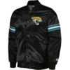 Jacksonville Jaguars Starter Black The Pick and Roll Full-Snap Satin Varsity Jacket