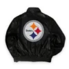 Jeff Hamilton Pittsburgh Steelers Black Full Leather Jacket - Image 2