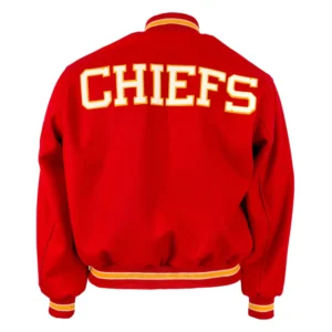 Alternative view of Kansas City Chiefs Letterman 1969 Authentic Red Wool Varsity Jacket