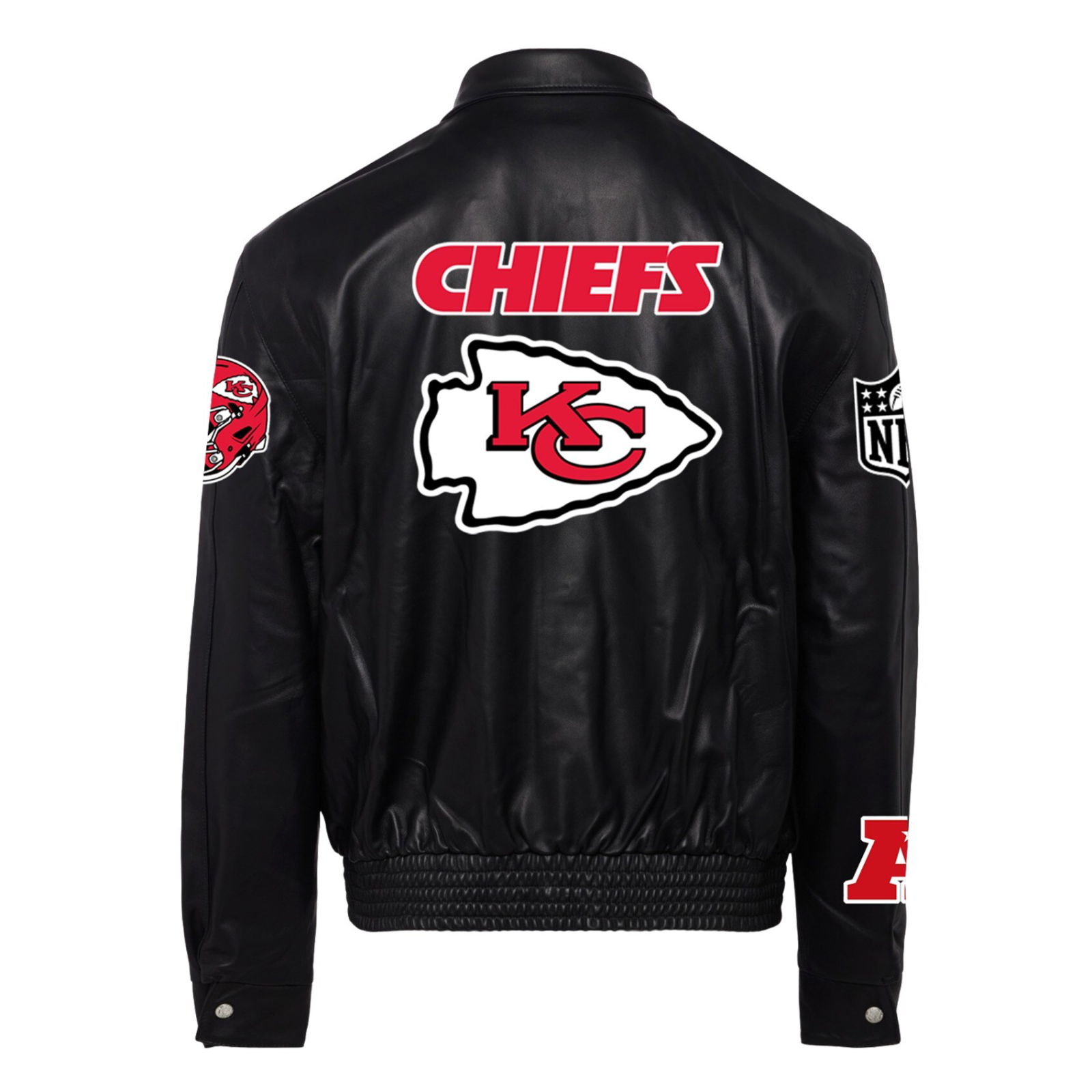 Kansas City Chiefs Jeff Hamilton Full-Snap Black Full Leather Jacket - Image 2