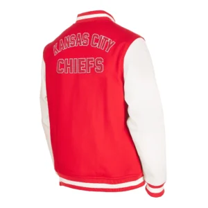 Alternative view of Kansas City Chiefs 3rd Down 2.0 Full-Snap Red & White Wool & Leather Varsity Jacket