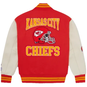 Alternative view of Kansas City Chiefs Full-Snap OVO Wool & Leather Varsity Jacket