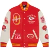 Kansas City Chiefs Full-Snap OVO Wool & Leather Varsity Jacket
