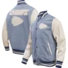 Kansas City Chiefs Pro Standard Blues Denim & Leather Full-Snap Varsity Jacket - Image 3