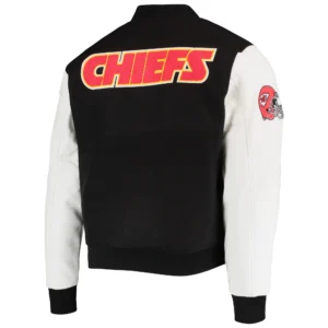 Alternative view of Kansas City Chiefs Classic Pro Standard Logo Full-Zip Black & White Varsity Jacket