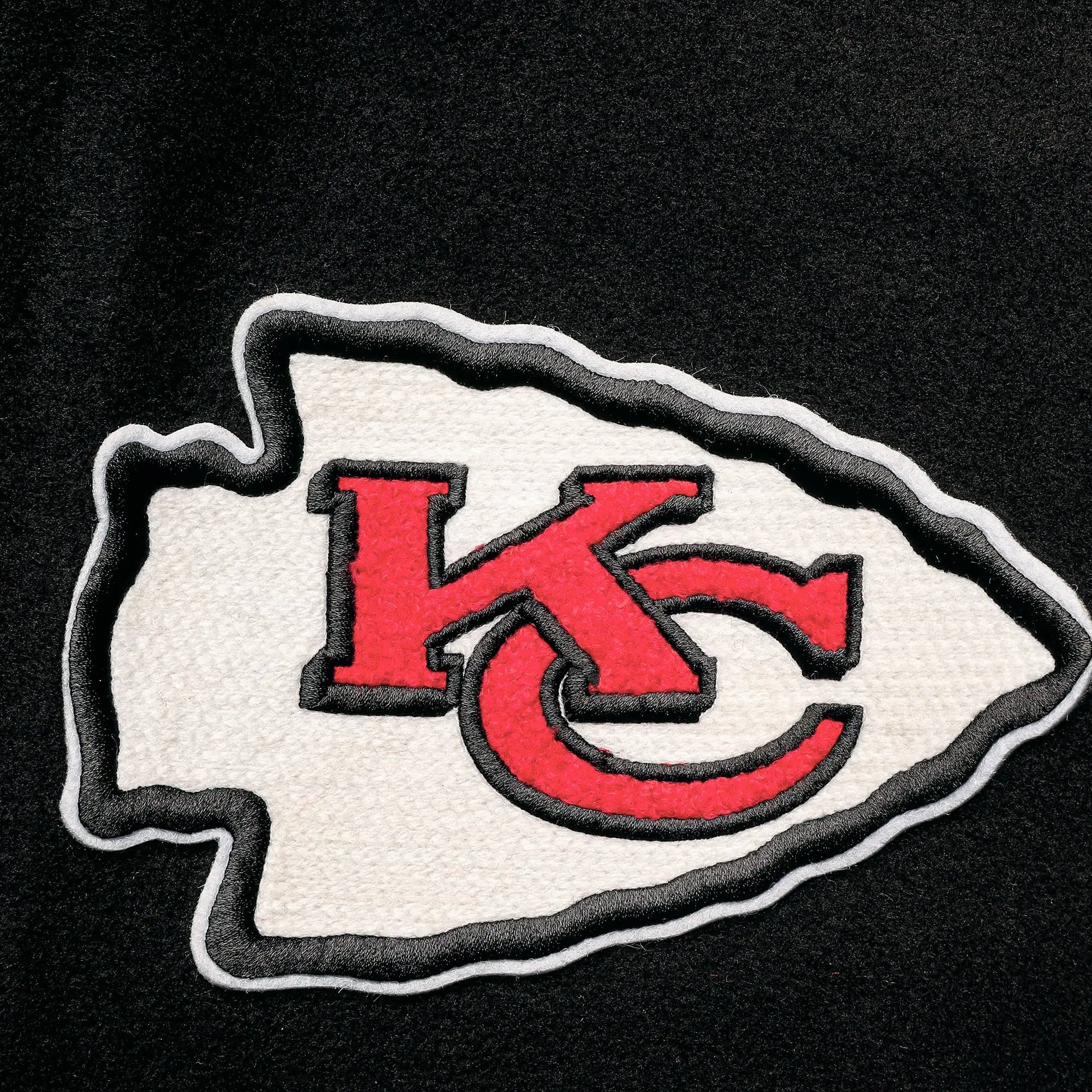 Kansas City Chiefs Classic Pro Standard Logo Full-Zip Black & White Varsity Jacket - Image 3