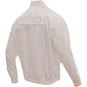 Alternative view of Kansas City Chiefs Pro Standard Neutral Full-Zip Satin Varsity Jacket