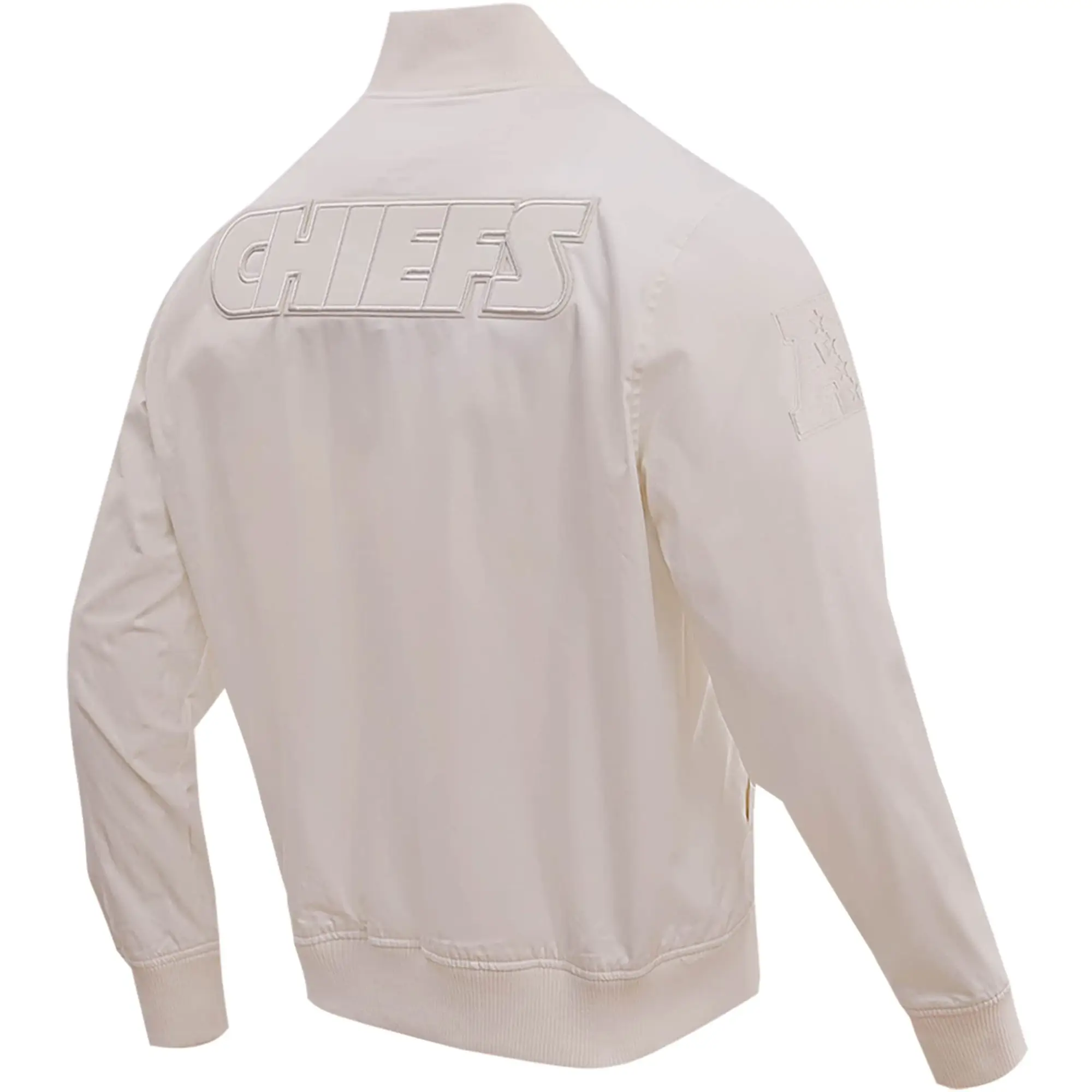 Kansas City Chiefs Pro Standard Neutral Full-Zip Satin Varsity Jacket - Image 2