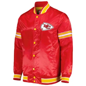 Kansas City Chiefs Starter Midfield Full-Snap Satin Red Varsity Jacket