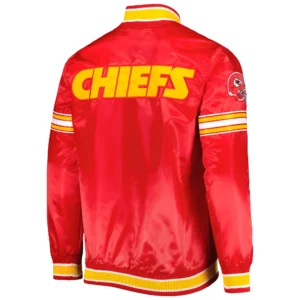 Alternative view of Kansas City Chiefs Starter Midfield Full-Snap Satin Red Varsity Jacket