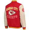 Alternative view of Kansas City Chiefs 3rd Down 2.0 Full-Zip Red wool & Leather Varsity Jacket