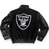 Las Vegas Raiders Letterman Jeff Hamilton Wool & Leather Varsity Jacket - Image 2