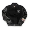 Las Vegas Raiders Letterman Jeff Hamilton Wool & Leather Varsity Jacket