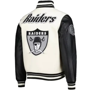Alternative view of Las Vegas Raiders Retro Classic Wool & Faux Leather Varsity Jacket