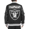 Las Vegas Raiders Retro Classic Wool & Leather Black Varsity Jacket - Image 2