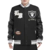 Las Vegas Raiders Retro Classic Wool & Leather Black Varsity Jacket