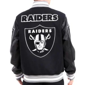Alternative view of Las Vegas Raiders Retro Classic Wool & Leather Varsity Jacket