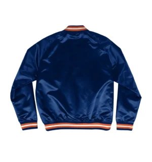 Alternative view of Chicago Bears Lightweight Raglan Blue Satin Varsity Jacket