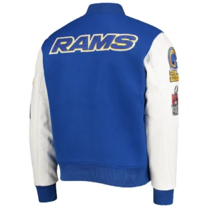 Alternative view of Los Angeles Rams Old English Royal & White Varsity Jacket