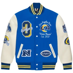 Los Angeles Rams OVO Royal Full-Snap Varsity Jacket
