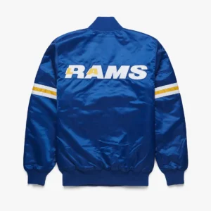 Alternative view of NFL Los Angeles Rams Satin The Pick And Roll Royal Blue Varsity Jacket