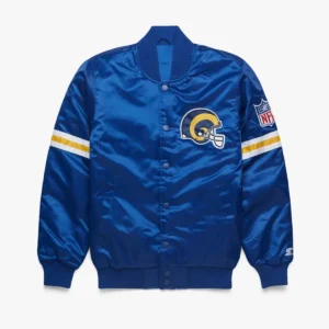 NFL Los Angeles Rams Satin The Pick And Roll Royal Blue Varsity Jacket