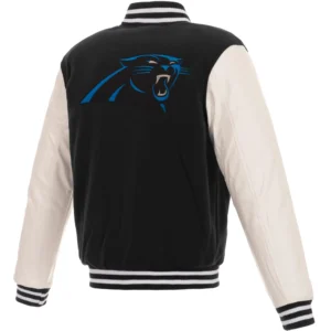 Alternative view of Men's Carolina Panthers Two Tone Wool & Leather Varsity Jacket