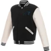 Men's Carolina Panthers Two Tone Wool & Leather Varsity Jacket