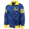 Golden State Warriors The Captain II Blue Satin Varsity Jacket