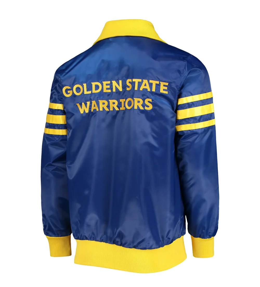 Golden State Warriors The Captain II Blue Satin Varsity Jacket