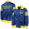 Golden State Warriors The Captain II Blue Satin Varsity Jacket