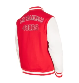 Alternative view of New Era Scarlet San Francisco 49ers 3rd Down Red Varsity Jacket