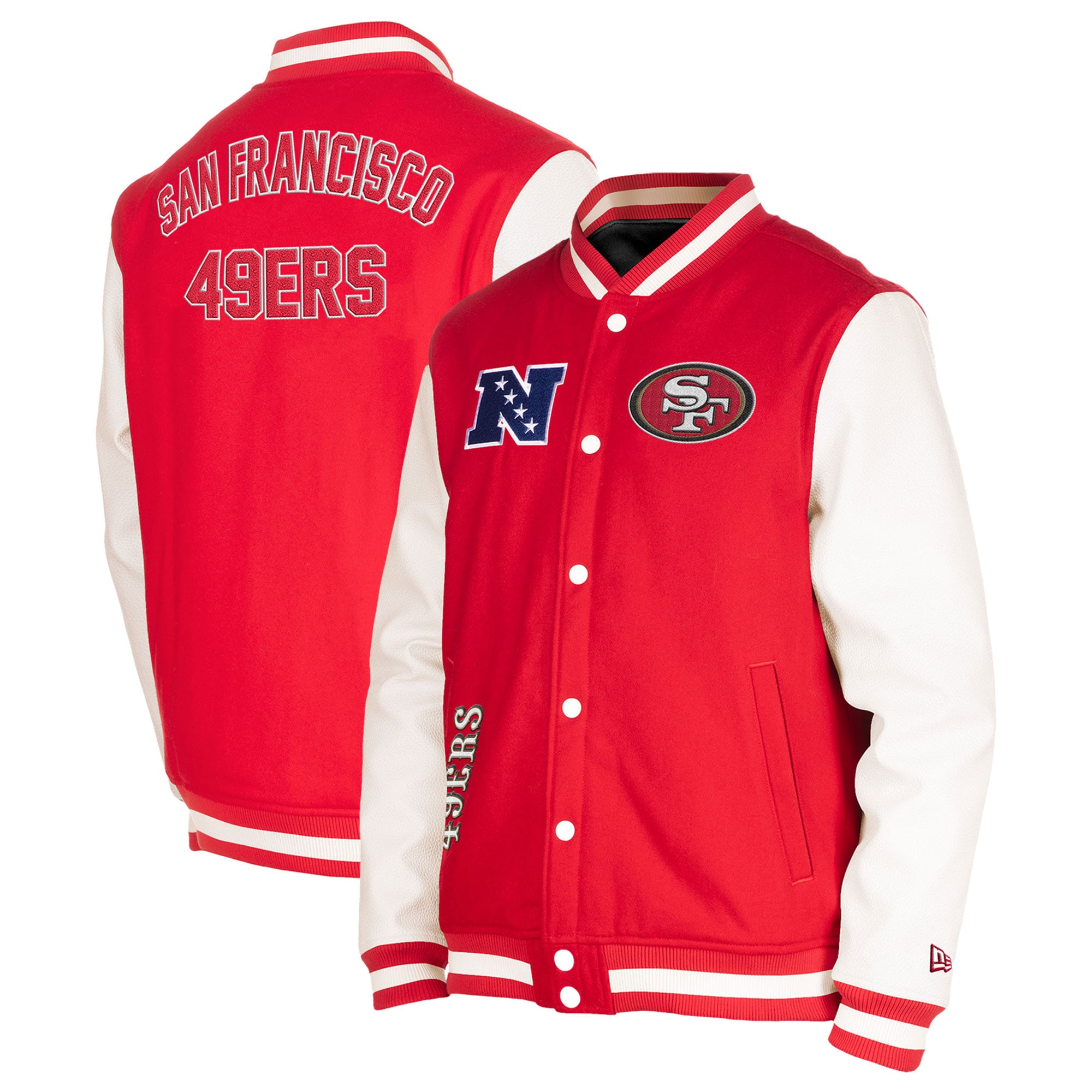 New Era Scarlet San Francisco 49ers 3rd Down Red Varsity Jacket - Image 3