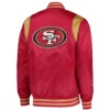 Men's San Francisco 49ers Prime Time Starter Twill Full-Snap Red/Gold Satin Varsity Jacket - Image 2