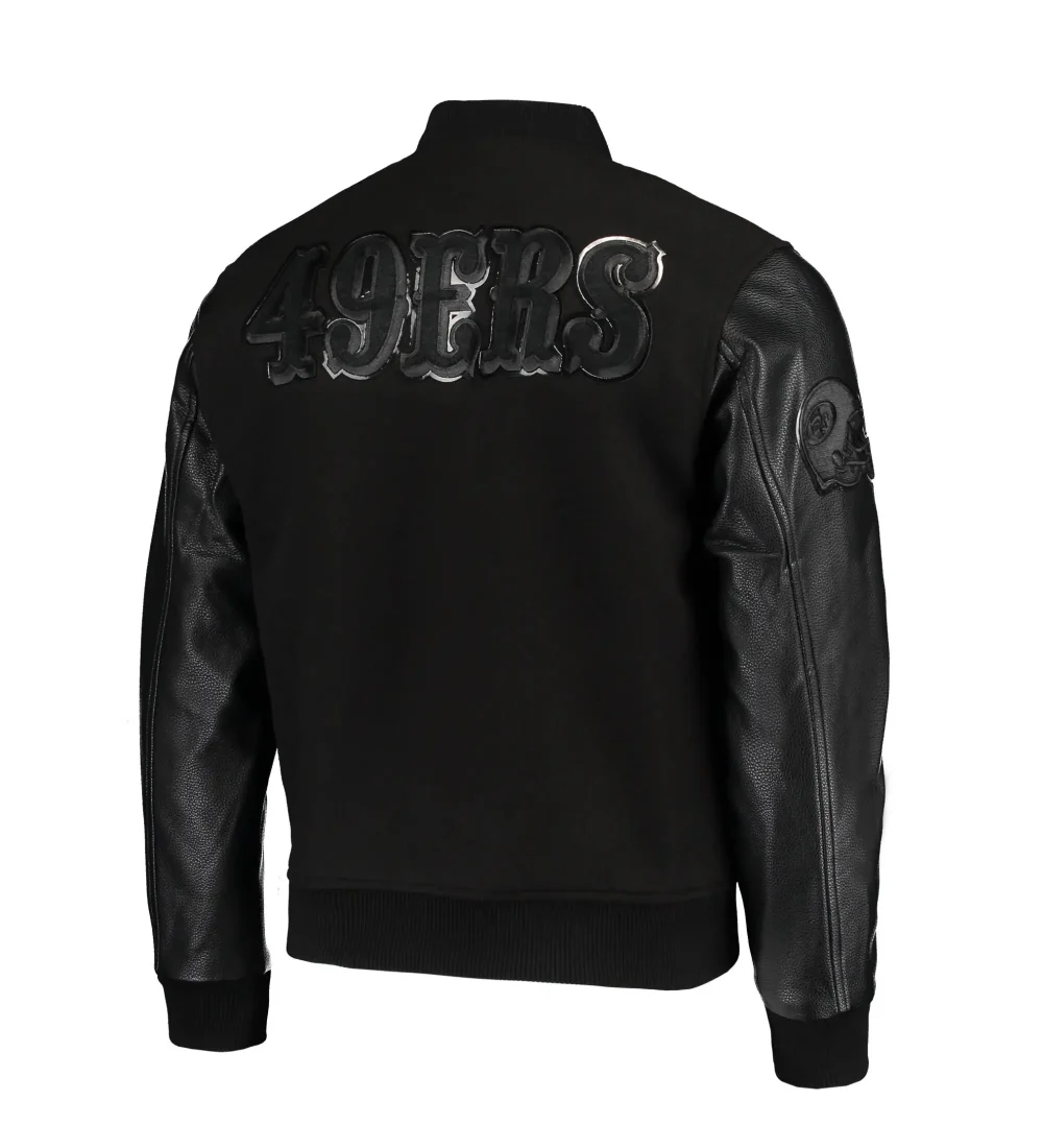 Alternative view of San Francisco 49ers Pro Standard Triple Black Varsity Jacket