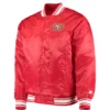 Men's San Francisco 49ers Starter Locker room Full-Snap Red Satin Varsity Jacket