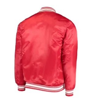 Alternative view of Men's San Francisco 49ers Starter Locker room Full-Snap Red Satin Varsity Jacket