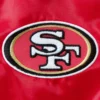 Men's San Francisco 49ers Starter Locker room Full-Snap Red Satin Varsity Jacket - Image 3