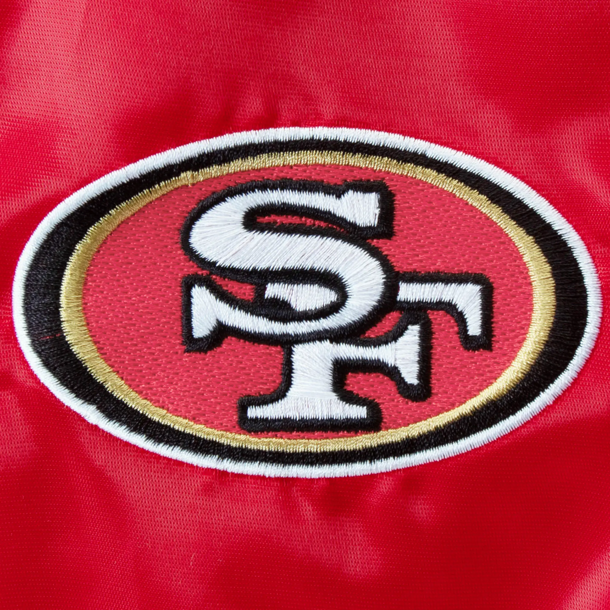 Men's San Francisco 49ers Starter Locker room Full-Snap Red Satin Varsity Jacket - Image 3