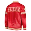 Men's San Francisco 49ers Starter Red Midfield Satin Full-Snap Varsity Jacket - Image 2