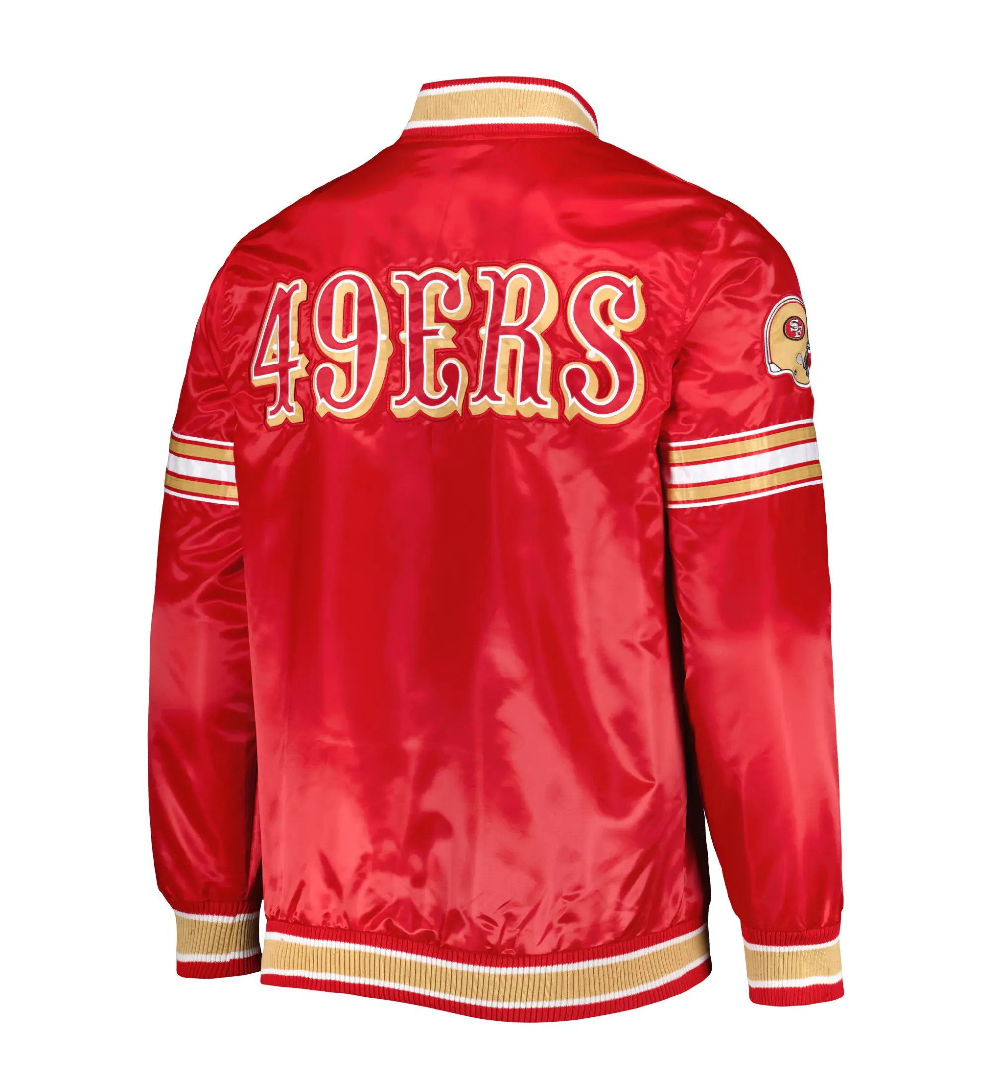 Men's San Francisco 49ers Starter Red Midfield Satin Full-Snap Varsity Jacket - Image 2