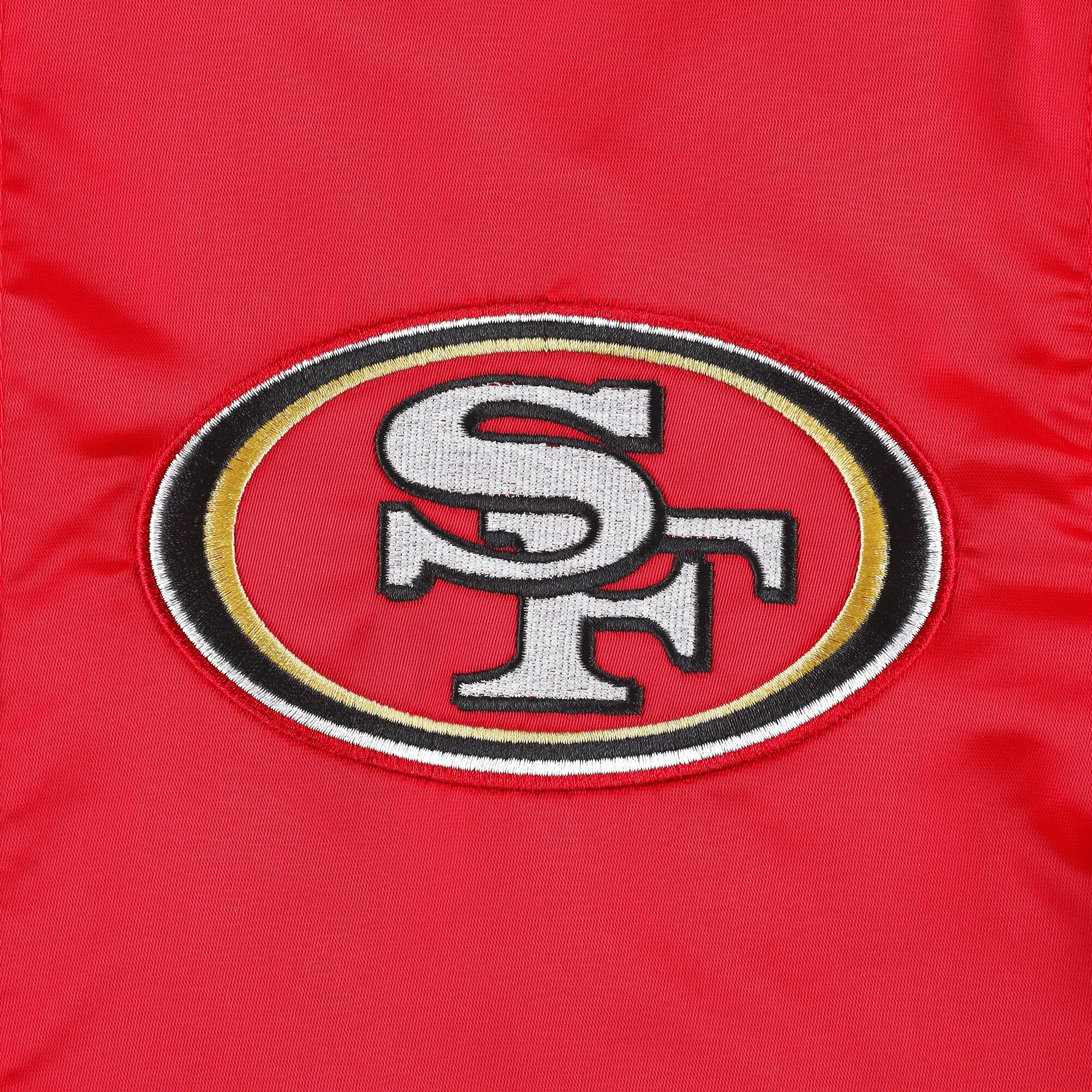 Men's San Francisco 49ers Starter Red Midfield Satin Full-Snap Varsity Jacket - Image 3