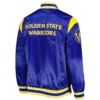 Golden State Warriors Force Play Royal Blue Satin Varsity Jacket