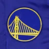 Golden State Warriors Force Play Royal Blue Satin Varsity Jacket