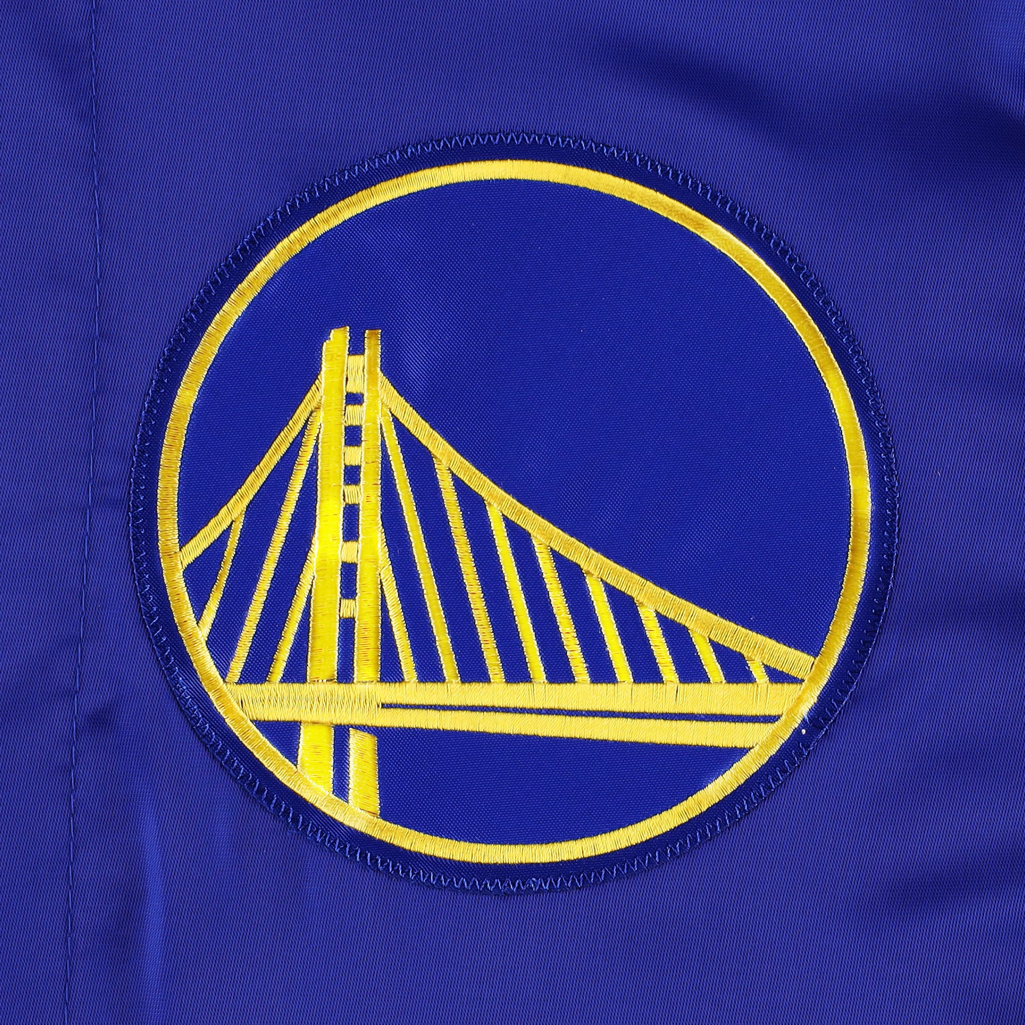 Golden State Warriors Force Play Royal Blue Satin Varsity Jacket