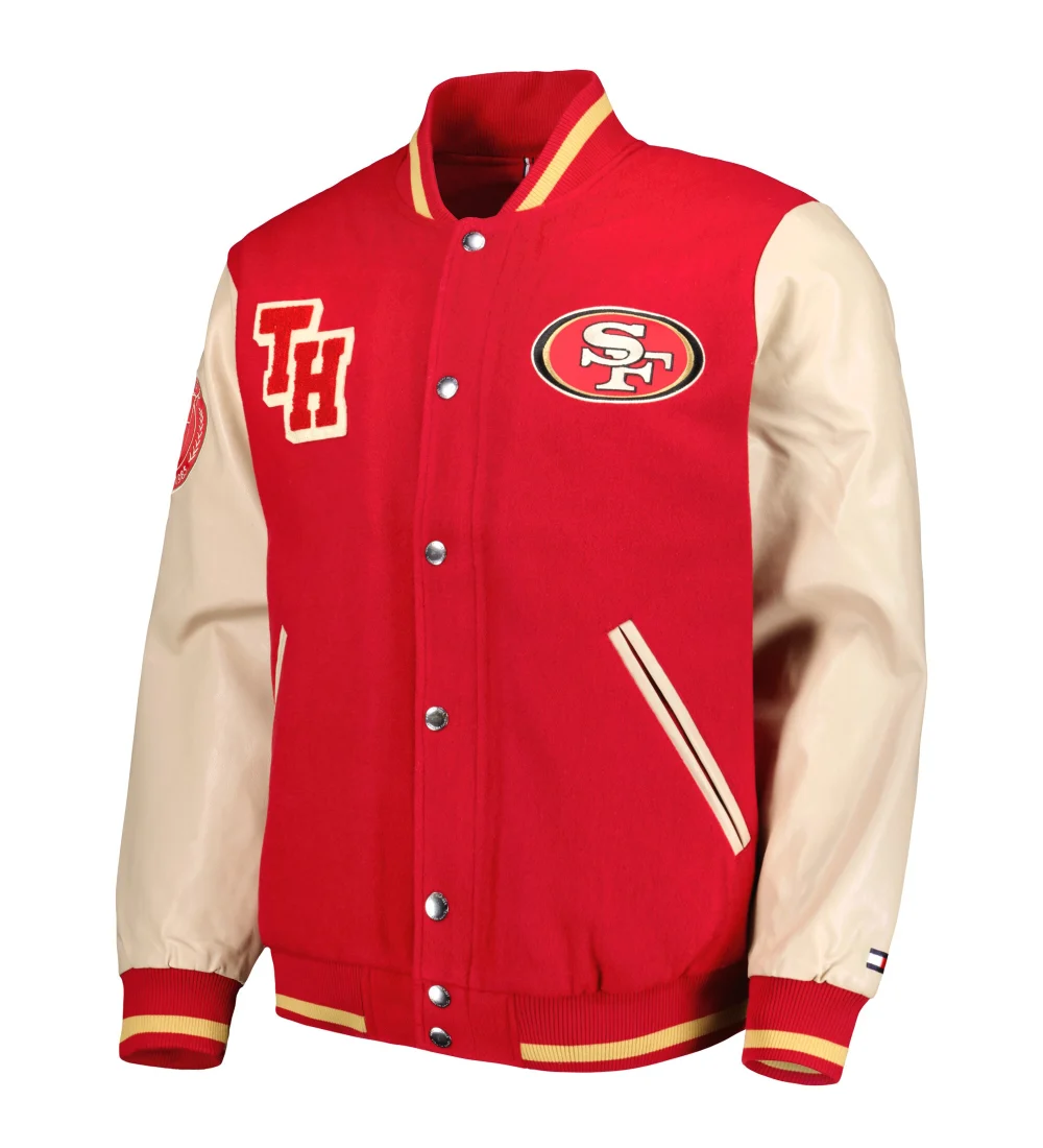 Men's Tommy Hilfiger Scarlet San Francisco 49ers Full-Zip Varsity Jacket