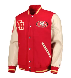 Men's Tommy Hilfiger Scarlet San Francisco 49ers Full-Zip Varsity Jacket